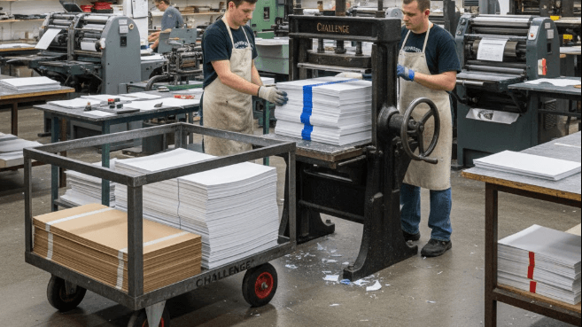Challenge padding press producing neatly aligned paper pads